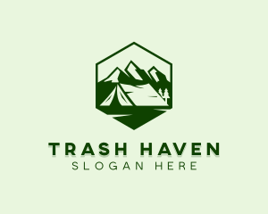 Mountain Camping Tent  logo design