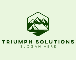 Mountain Camping Tent  logo design