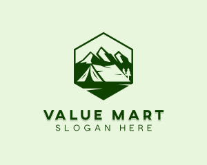 Mountain Camping Tent  logo design