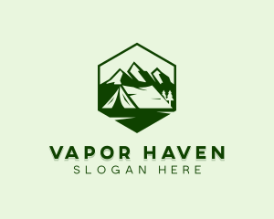 Mountain Camping Tent  logo design