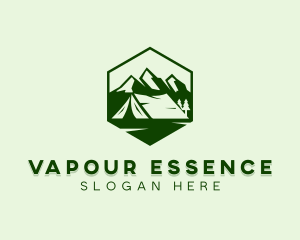 Mountain Camping Tent  logo design