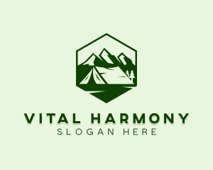 Mountain Camping Tent  logo design