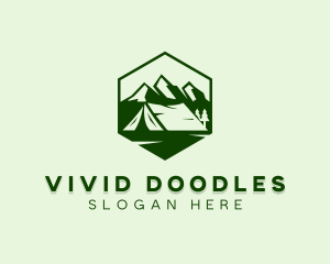 Mountain Camping Tent  logo design