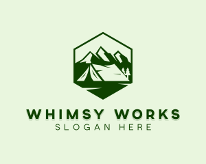 Mountain Camping Tent  logo design