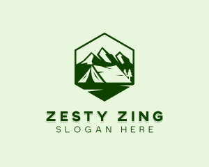 Mountain Camping Tent  logo design