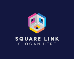 3D Multicolor Squares logo design