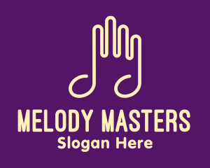 Musical Note Hands logo design