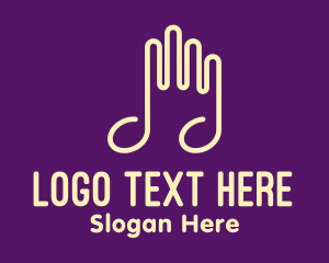 Lyrics - Musical Note Hands logo design