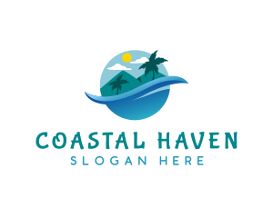  Ocean Beach Vacation logo design