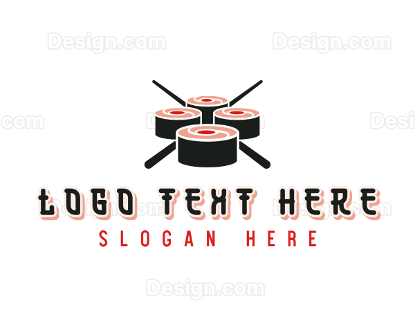 Chopstick Sushi Sashimi Logo