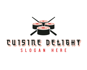 Chopstick Sushi Sashimi logo design