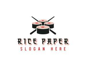 Chopstick Sushi Sashimi logo design