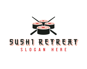 Chopstick Sushi Sashimi logo design