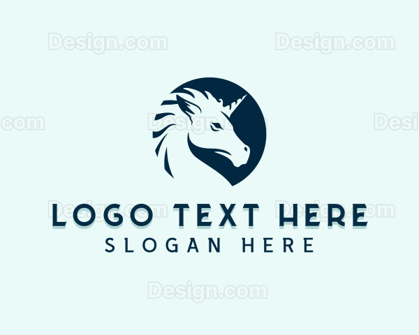 Mythical Unicorn Horse Logo