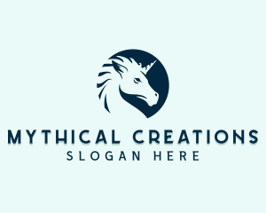 Mythical Unicorn Horse logo design