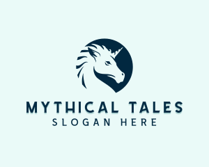 Mythical Unicorn Horse logo design