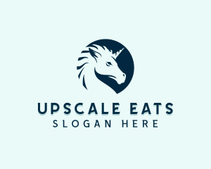 Mythical Unicorn Horse logo design