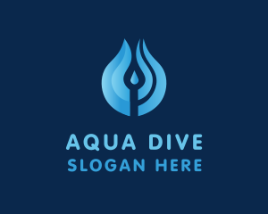 Water Droplet Aqua logo design