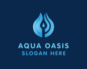 Water Droplet Aqua logo design