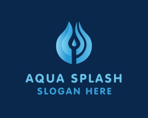 Water Droplet Aqua logo