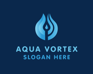 Water Droplet Aqua logo design