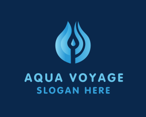 Water Droplet Aqua logo design