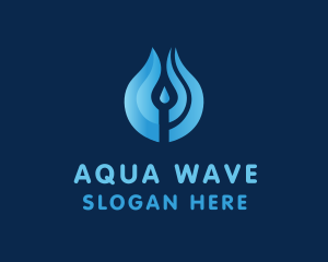 Water Droplet Aqua logo