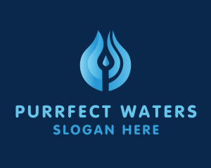 Water Droplet Aqua logo design