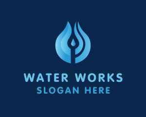 Water Droplet Aqua logo design