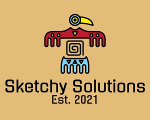 Aztec Bird Cave Drawing logo
