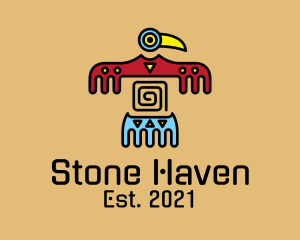 Aztec Bird Cave Drawing logo