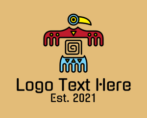 Aztec Bird Cave Drawing logo