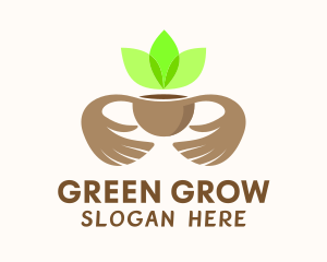 Green Tea Hands  logo design