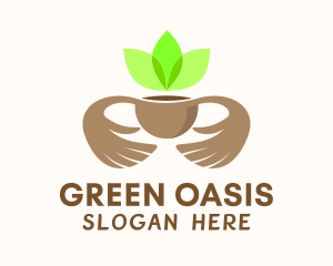 Green Tea Hands  logo design