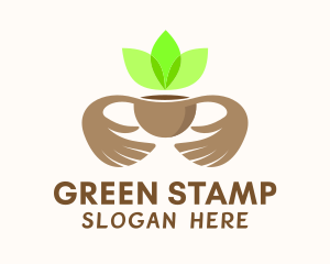 Green Tea Hands  logo design