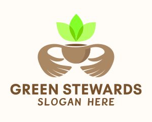 Green Tea Hands  logo design