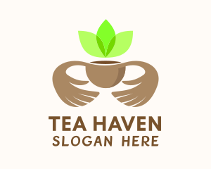 Green Tea Hands  logo design