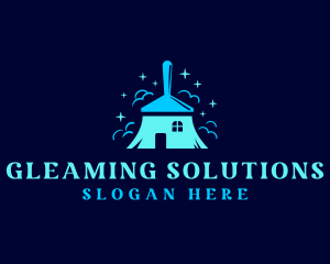 Cleaning Broom Sanitation logo design