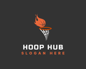 Flaming Basketball Hoop logo