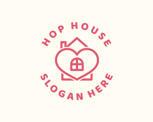 Heart House Love logo design