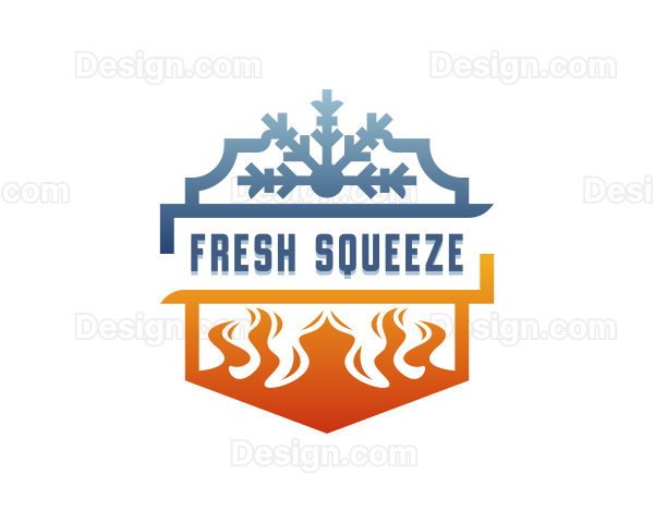 Snowflake Cooling Fire Heating Logo