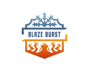 Snowflake Cooling Fire Heating logo design