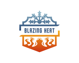 Snowflake Cooling Fire Heating logo design