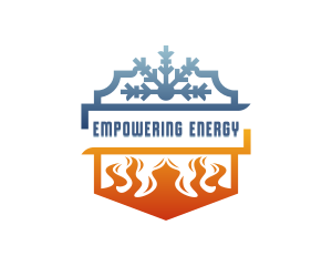 Snowflake Cooling Fire Heating logo design