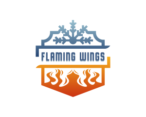 Snowflake Cooling Fire Heating logo design