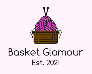 Yarn Ball Basket  logo design