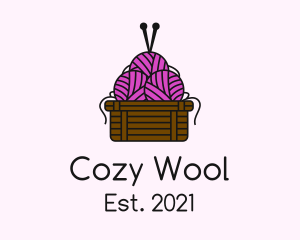 Yarn Ball Basket  logo design