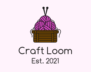 Yarn Ball Basket  logo design