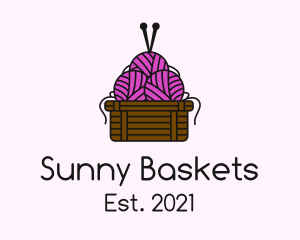 Yarn Ball Basket  logo design