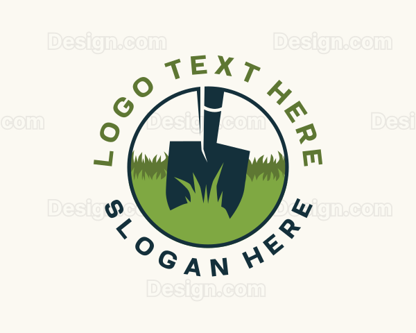 Grass Lawn Shovel Logo